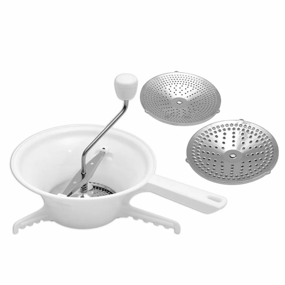 Batidora Batidora Manual para Alimentos, Molino de Alimentos de Acero Inoxidable con 3 Discos de Molienda, Molino Giratorio para Alimentos para Salsa de Tomate, puré de Manzana
