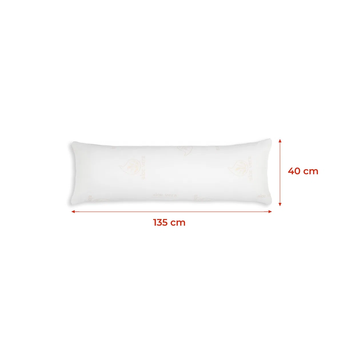 Almohada Aloe Vera 135cm de Fibra Hueca Siliconada, Firmeza Baja, Antialérgica (1, 135cm)