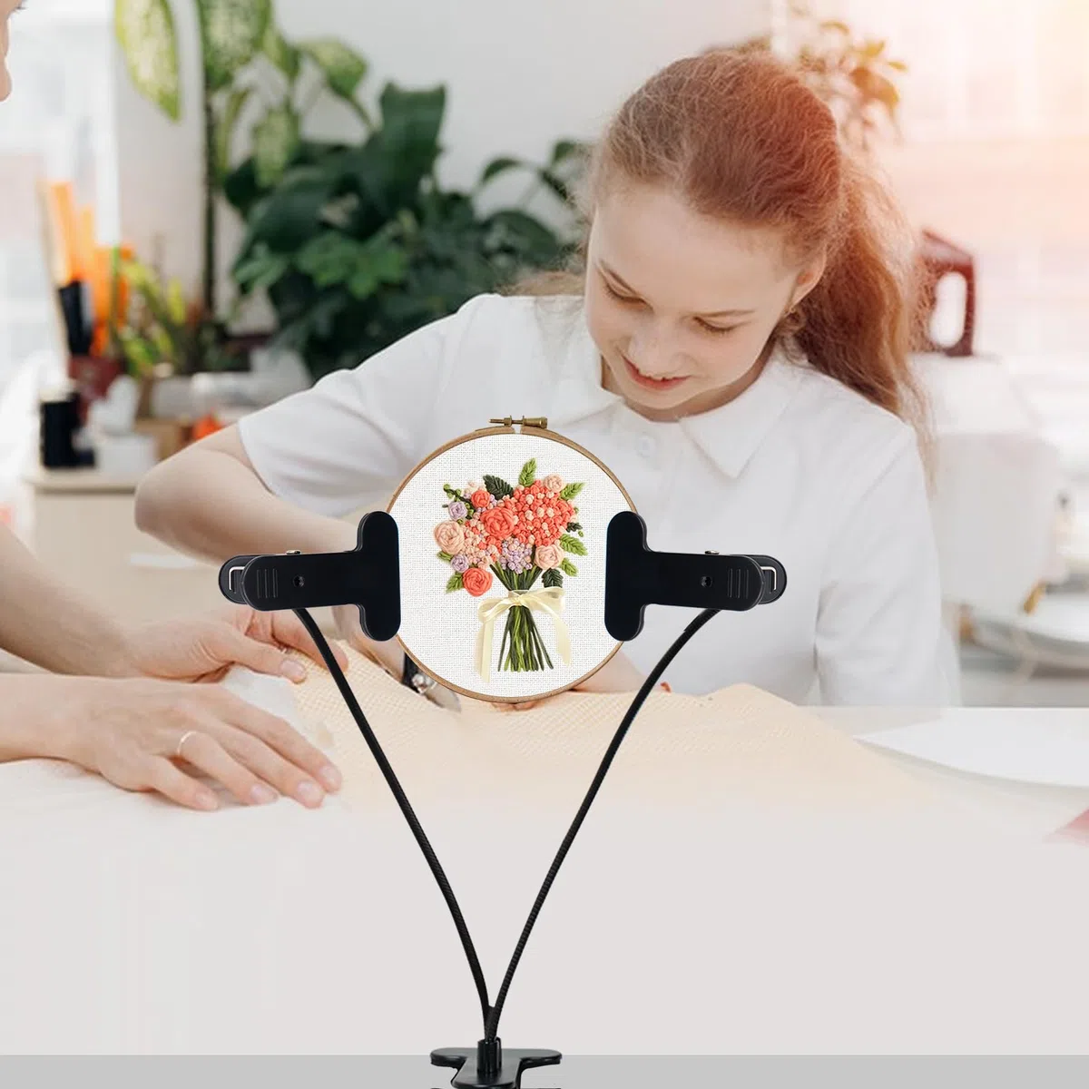Soporte para bastidor de bordado, soporte para marco de bordado ajustable, para manualidades, para manualidades, proyectos de costura