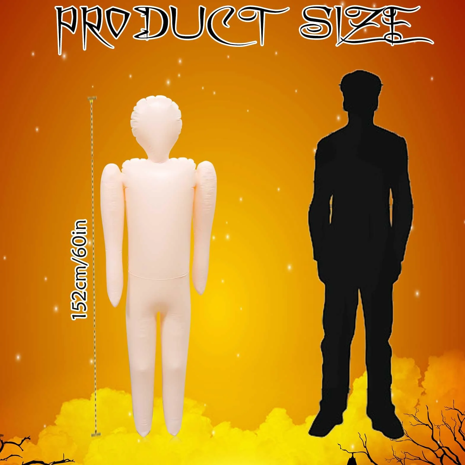Maniquí de cuerpo inflable de tamaño completo, cadáver de Halloween, decoración de patio de Halloween, muñeco inflable de cuerpo muerto para disfrazarse y exhibición de disfraces para decoraciones
