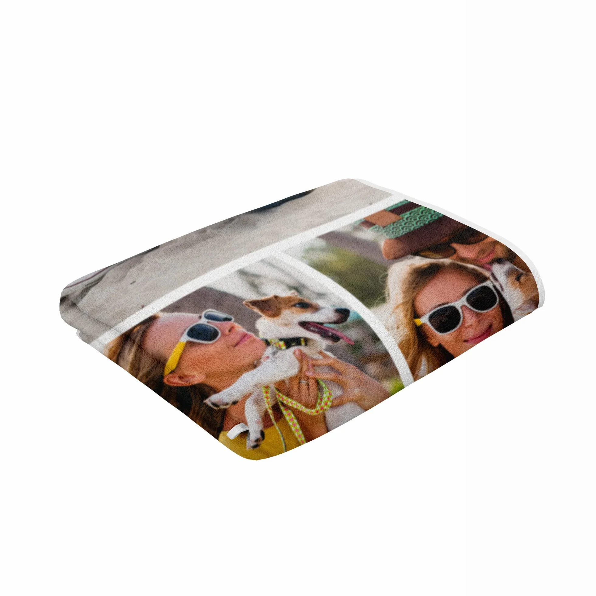 Toalla de Playa Personalizada con Foto y Texto, Collage de Fotos, E&B PORRAS (2 Fotos)