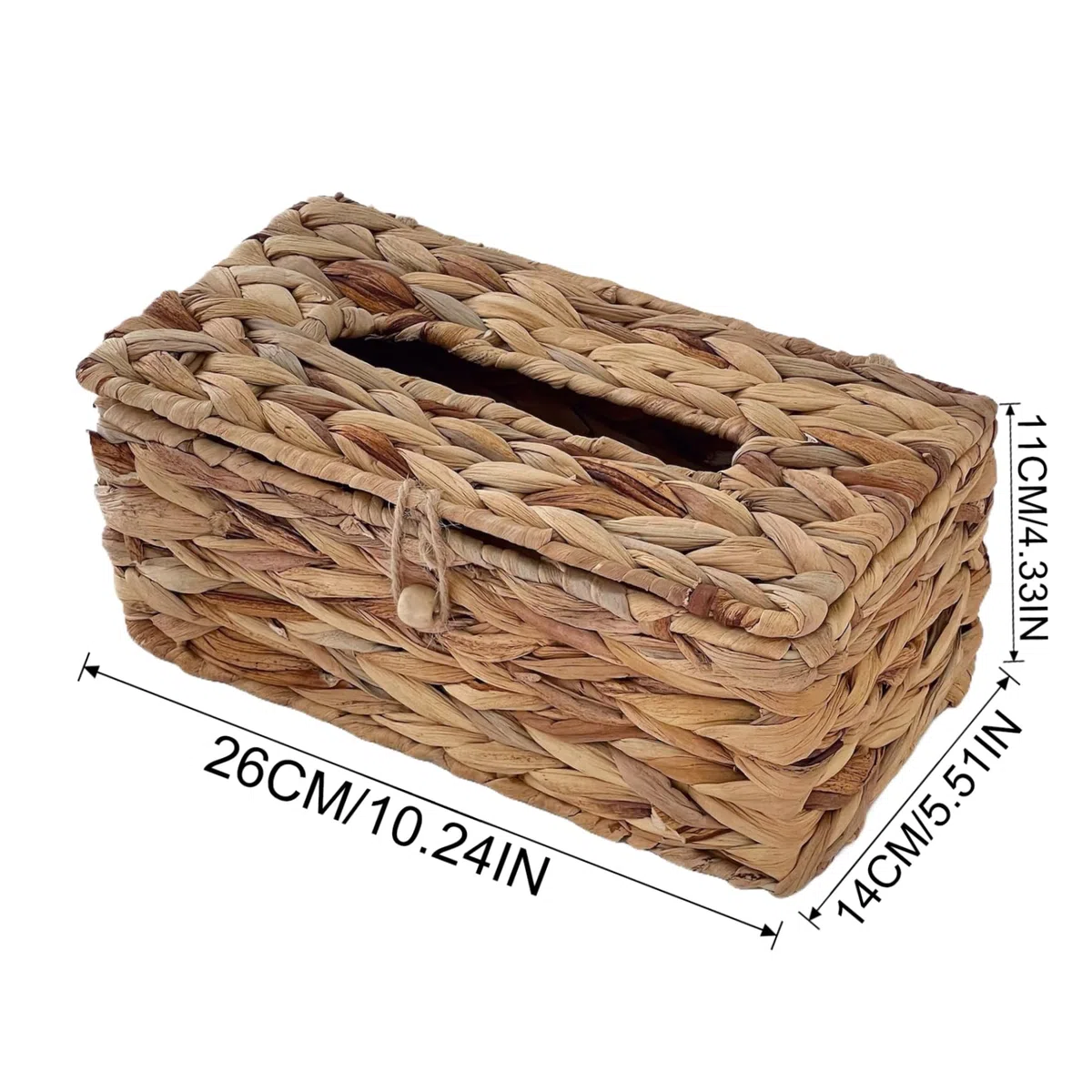 Cubierta para Caja de pañuelos, Soporte Rectangular para Caja de pañuelos de ratán, Cubierta de Mimbre con Tapa abatible, Soporte Facial Decorativo para baño, Cocina, Oficina, Mesa, Escritorio, Rat