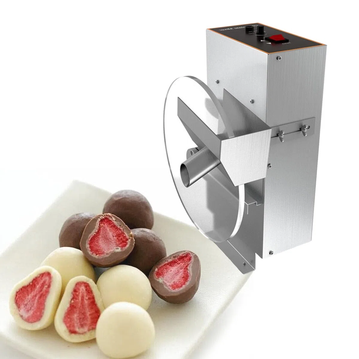 Máquina de templado de rueda de chocolate, Máquina mezcladora de fusión eléctrica comercial, Calentador de alimentos de acero inoxidable, Máquina dosificadora de chocolate caliente ( 220V)
