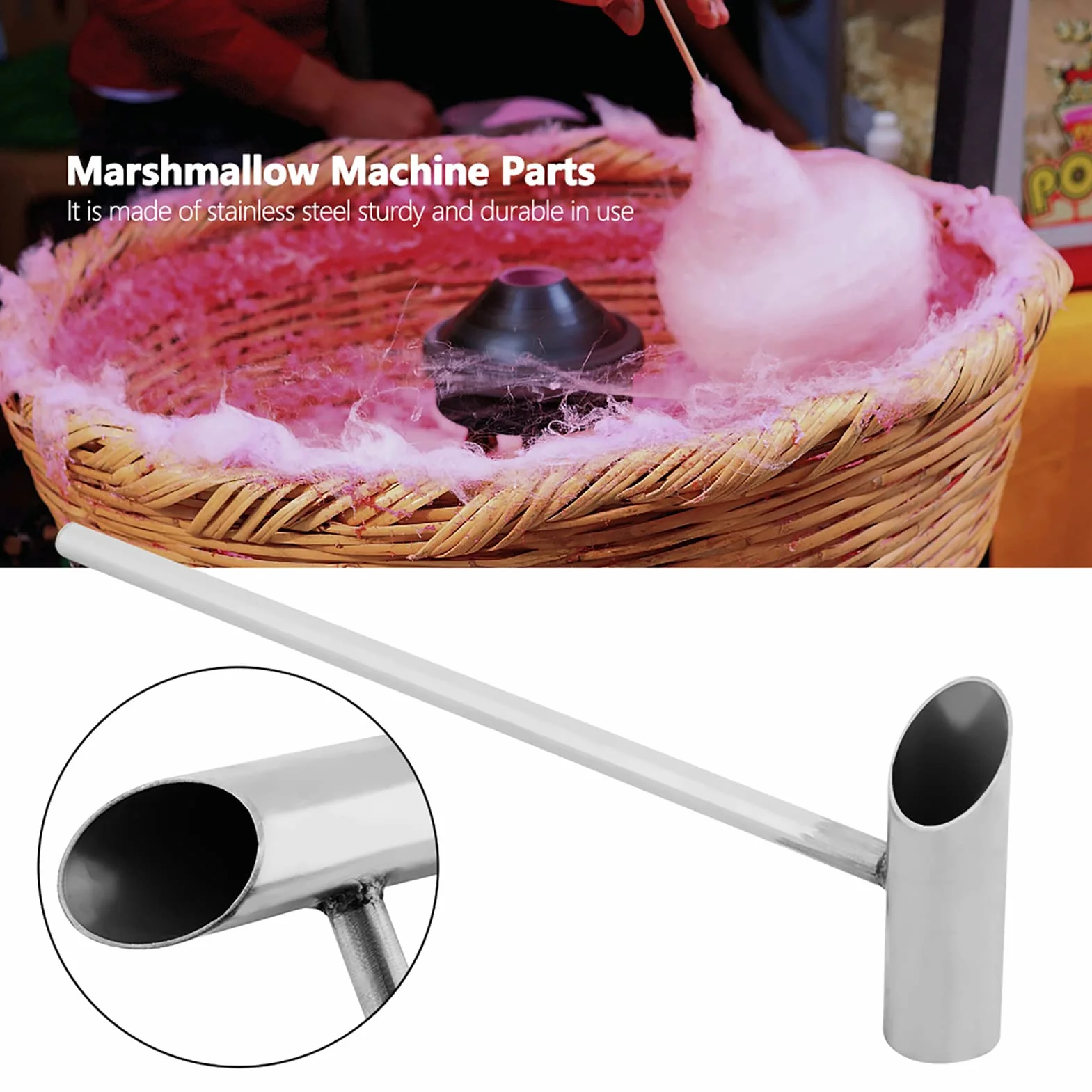 Cuchara para Máquina de Algodón de Azúcar 29 cm Cuchara de Acero Inoxidable para Algodón de Azúcar Accesorio para Máquina de Algodón de Azúcar Pieza de Repuesto para Máquinas de Algodón de Azúcar
