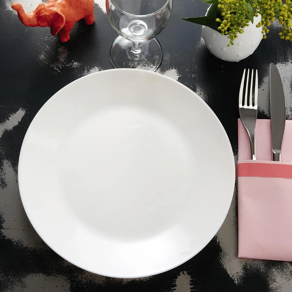 Arcopal Zelie – Set de Platos Llanos 25 cm (12 Piezas) | Vajilla Blanca de Vidrio Opal Resistente | Apto Microondas y Lavavajillas | Platos de Mesa para Uso Diario