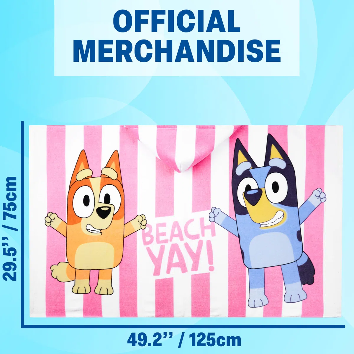 Get Trend Bluey Poncho Toalla Niña con Capucha 2-6 Años, 100% Algodón Toalla de Baño Infantil, Piscina Playa Poncho de Natación con Capucha, Idea de Regalo para Niña (Multi Bluey)