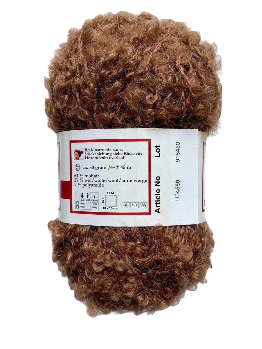 De witte Engel Muñeca Pelo Mohair Blouclé Hilo para waldorf Steiner Dolls 50 gr (marrón claro)
