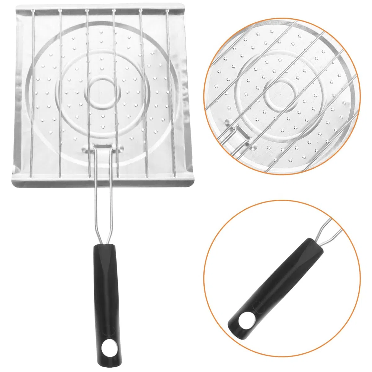 ORFOFE Parrilla Tostadora de Camping de Acero Inoxidable Diseño Perforado para Estufa de Gas, Herramientas de Cocina