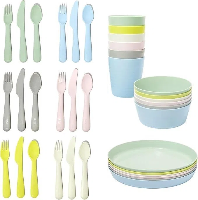 Ikea Kalas - Juego de 6 cuencos y platos para niños, multicolor pastel