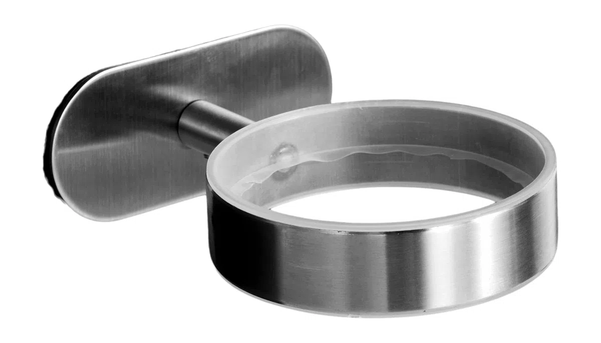 Soporte para Secador de Pelo sin Taladrar - Soporte de Pared para Pegar (Acero Inoxidable (Cepillado))