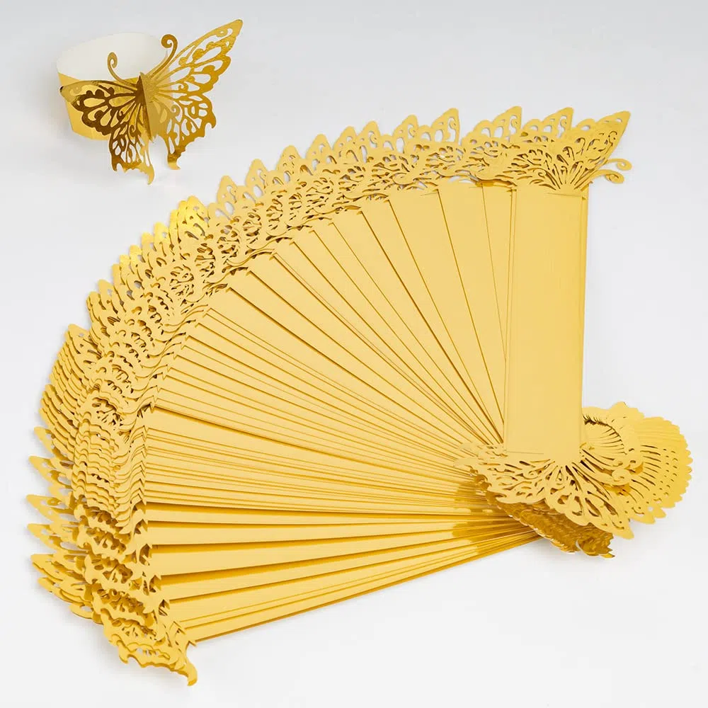 100 Piezas Servilleteros de Aro Anillo De Servilleta De Papel Servilletero Titular De Bodas para graduación, Fiestas, servilletas, decoración de Mesa, Restaurante (Dorado)