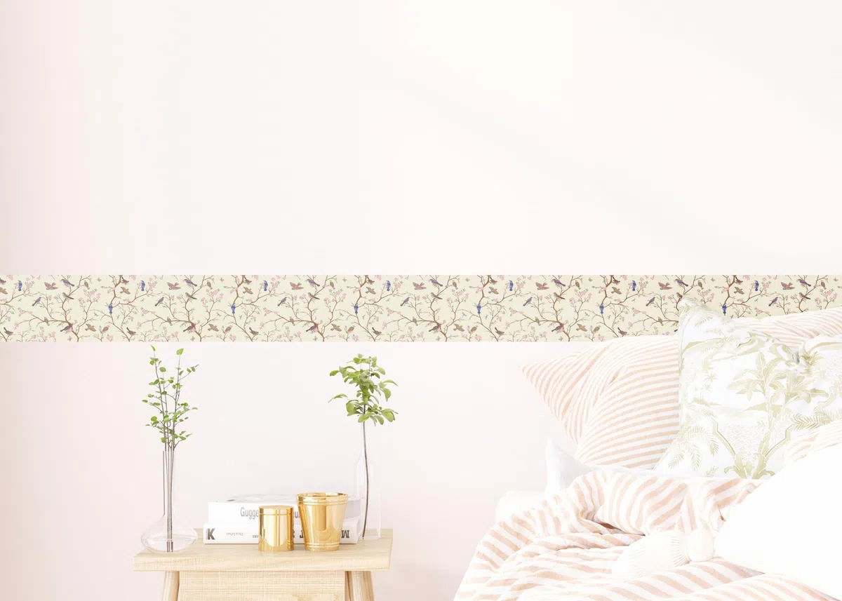 AG Design AWB 8414 - Cenefa autoadhesiva para decoración de paredes, muebles, papel pintado, revestimientos de paredes y puertas, multicolor, ancho 500 cm x alto 13,8 cm