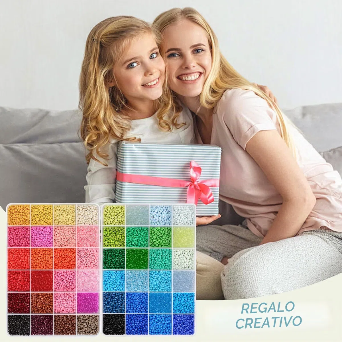 RUBY 3MM Abalorios para Hacer Pulseras con 300 Abalorios Letras Cuentas para Pulseras DIY Kit Pulseras Bolitas Set Regalos para Niños Adultos para Navidad Cumpleaños etc