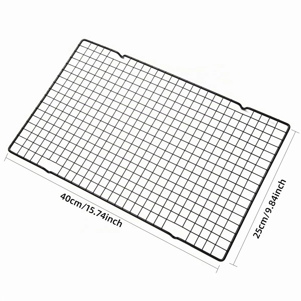 2 Piezas Rejilla de Enfriamiento Antiadherente para Tartas 25x40cm Rejillas para Enfriar Pasteles Rejilla Refrigeración Rectangular de Acero Carbono para Pan Galleta Pizza Tarta de Huevo