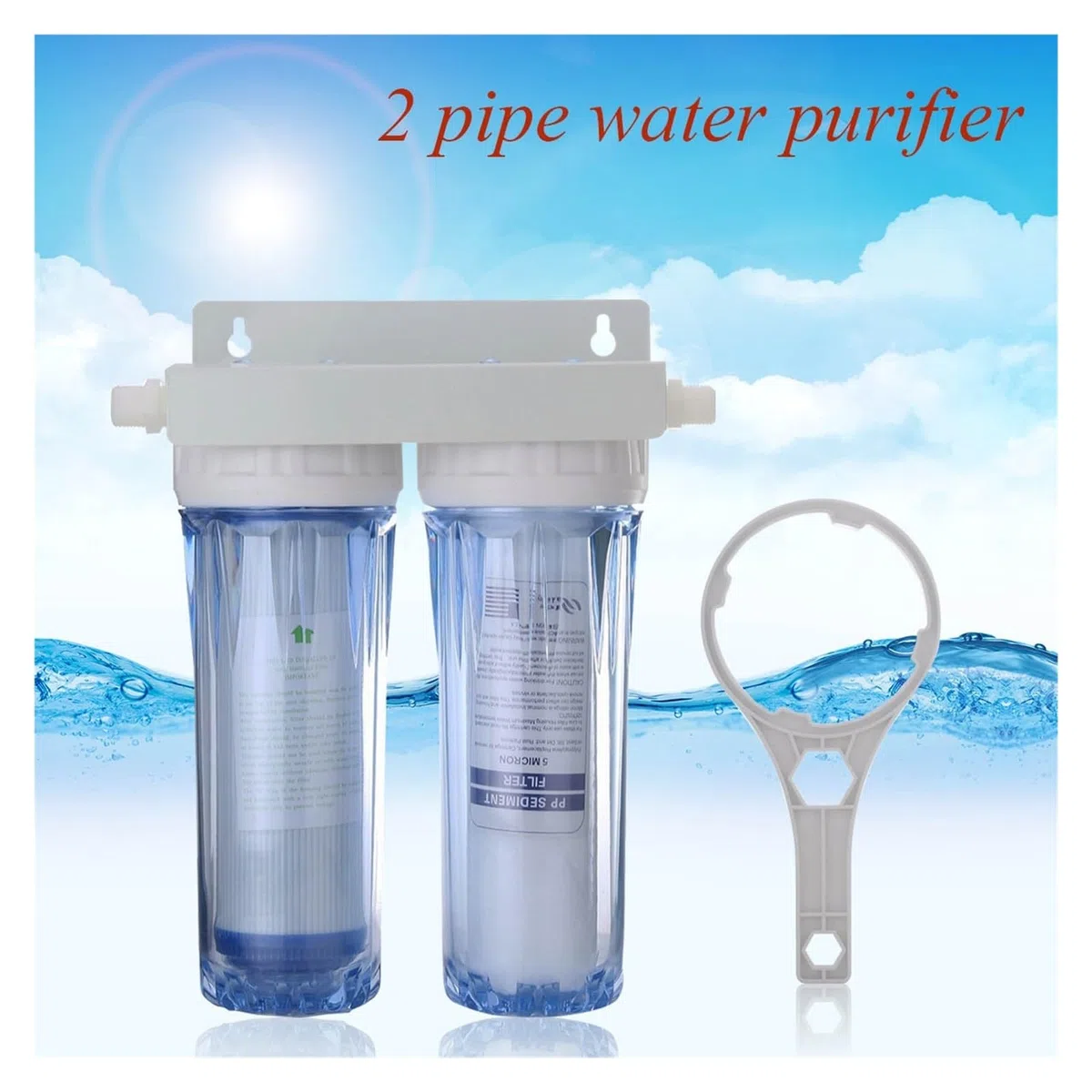 Filtros de Agua para Grifo, Filtro de agua del grifo del grifo de ósmosis inversa dual de 10 ", Cartucho purificador de agua de dos etapas espesado for la salud Cocina casera(4 points interface)