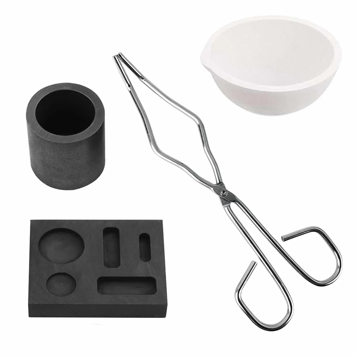 4 Piezas Juego de Horno para Fundir Oro, Resistente y Fácil de Usar, Juego de Horno para Fundir Oro, Amplia Gama de Aplicaciones, Juego para Fundir Oro, para Oro, Plata, Fusión de Aleaciones (negro)