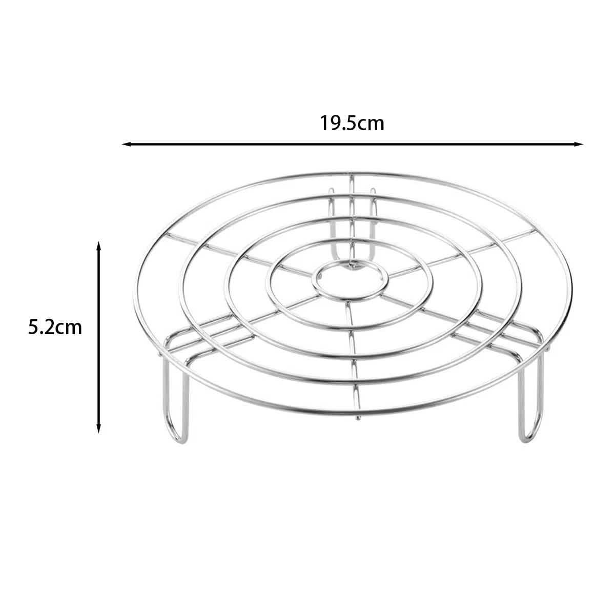 Rejilla De Vapor Redonda De 19,5 Cm, ​​Parrilla De Acero Inoxidable, Rejilla De Enfriamiento para Cocinar Multiusos, Rejilla para Freidora De Aire Al Vapor, Herramientas De Cocina