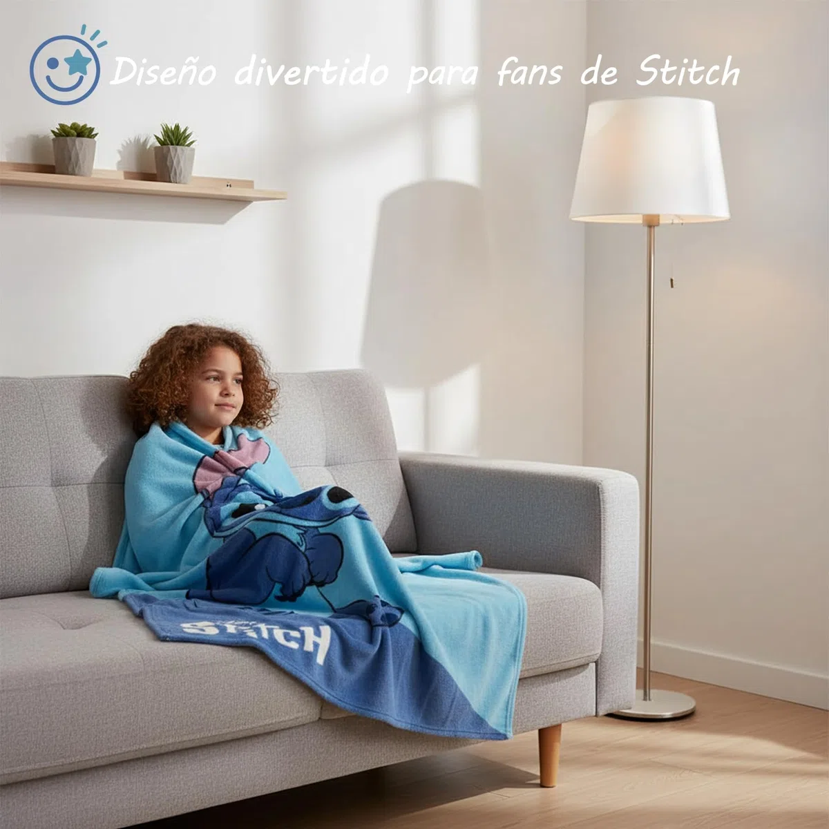 Manta Infantil Stitch 160 x 130 cm - Manta Suave y Ligera para Niños y Niñas, Tacto Cálido, Agradable y Muy Confortable, Ideal para Cama o Sofá
