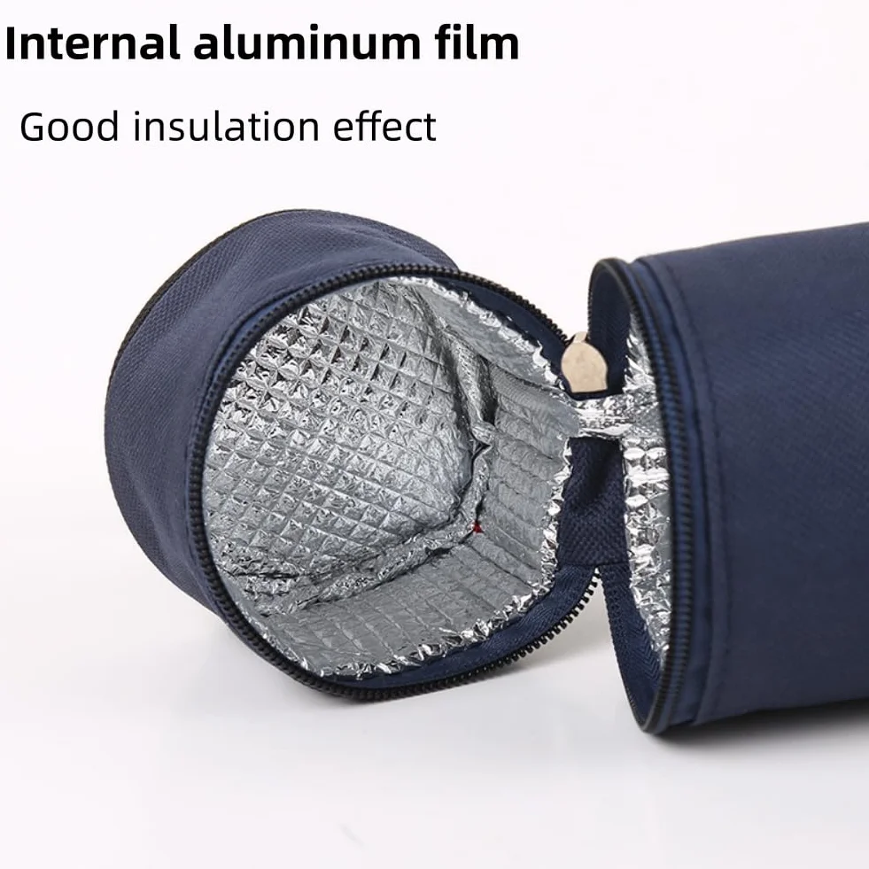 Bolsa Térmica para Botellas de Agua BolsaIsotérmica Portátil, Camping Botellas Enfriador, Portabotellas Termo, Picnic Bolsa Térmica, para Camping y Picnic, Azul Marino, 1 Unidad