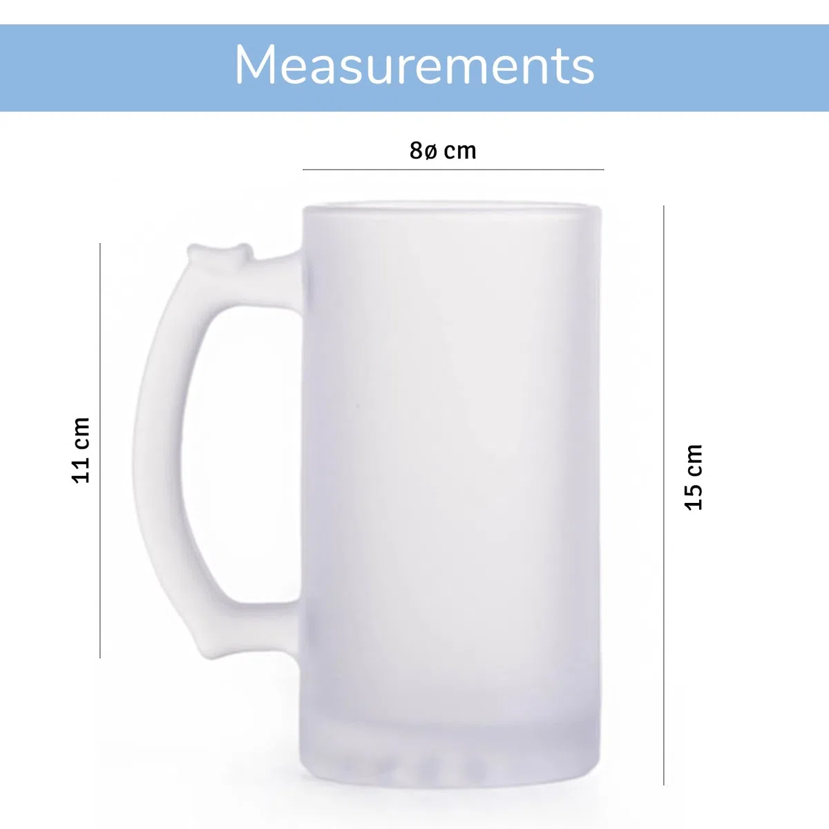 Wanapix | Jarra de Cerveza Personaliza con Foto y Texto | Jarra de Cristal Esmerilado (Opaco) | 500 ml | Apta Lavavajillas | 100% Personalizado