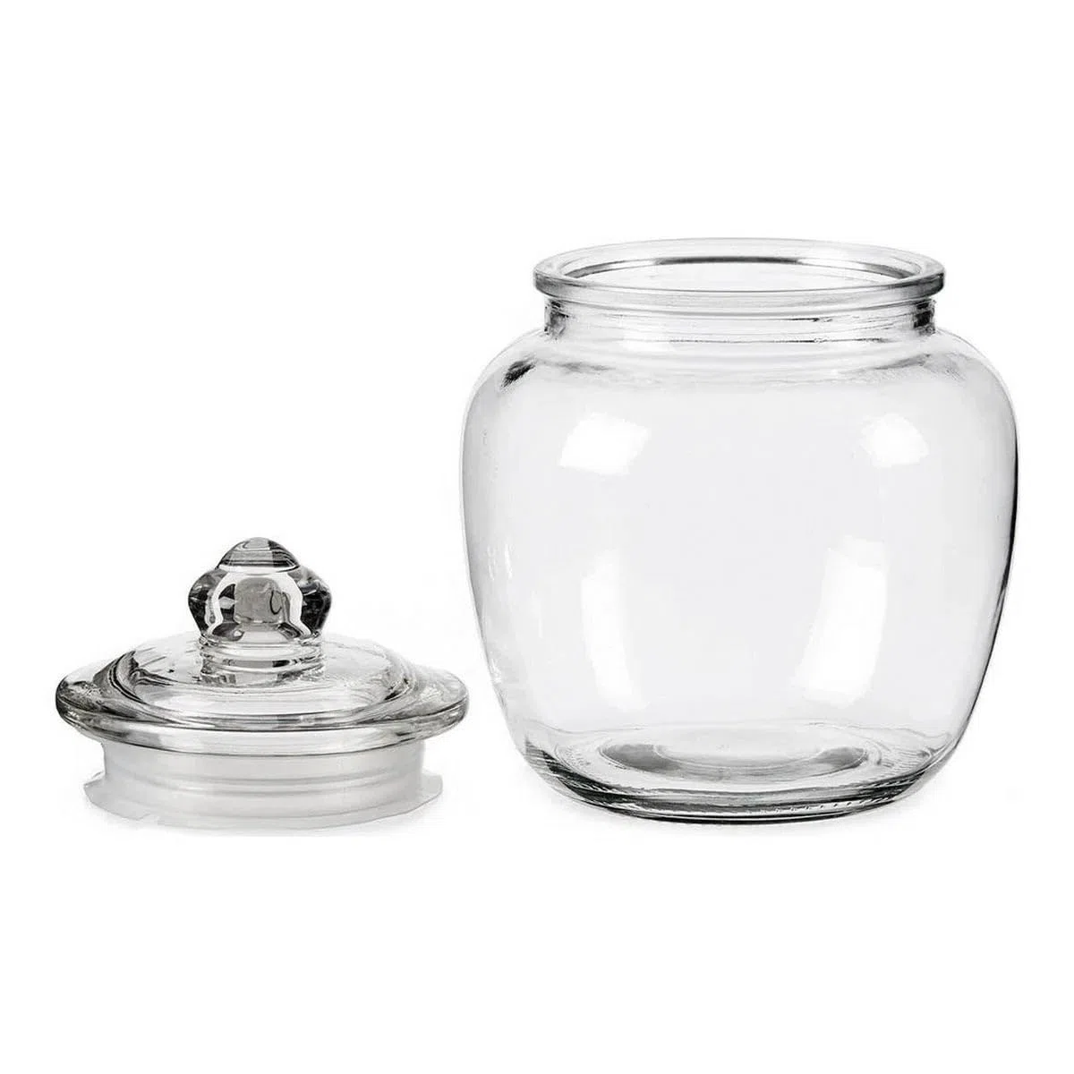 LOLAhome - Juego de 3 botes bombonera de cristal transparente con tapa hermética para alimentos. 3 tamaños para organizar la cocina o decorar el salón conservando productos con estilo
