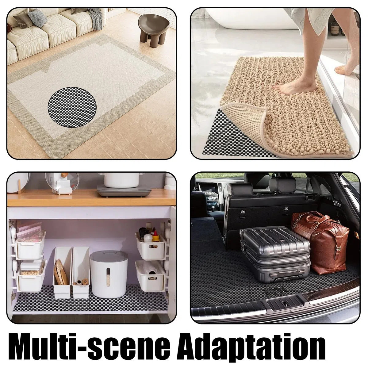 Base Antideslizante Alfombra Antideslizante Suelo, 80 x 130 cm Malla Protección Alfombrilla Antideslizantes para Alfombras Pasillos Cajones Estantes Bandeja Alfombra Coche Cocina