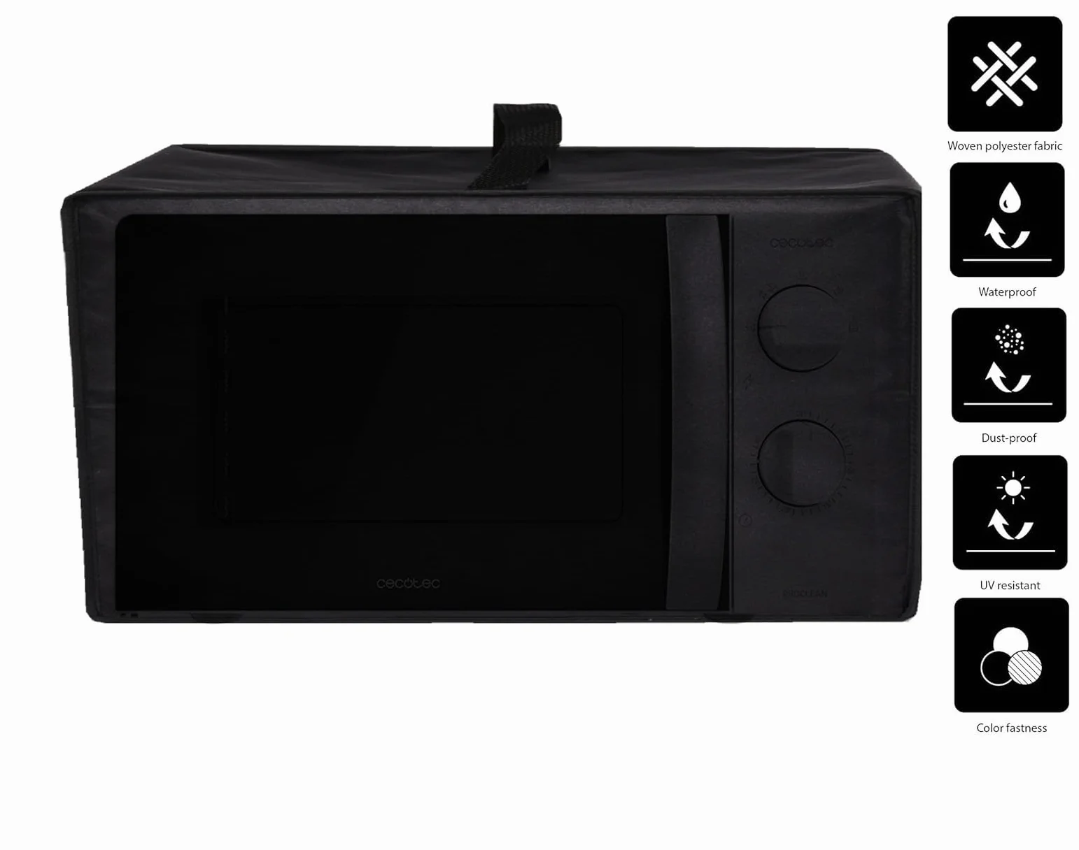 Funda para microondas 20L resistente al calor, resistente al agua, compatible con Cecotec Microwave ProClean 3060 Gray Mirror/Cecotec Microwave ProClean 2010,3010 (negro)