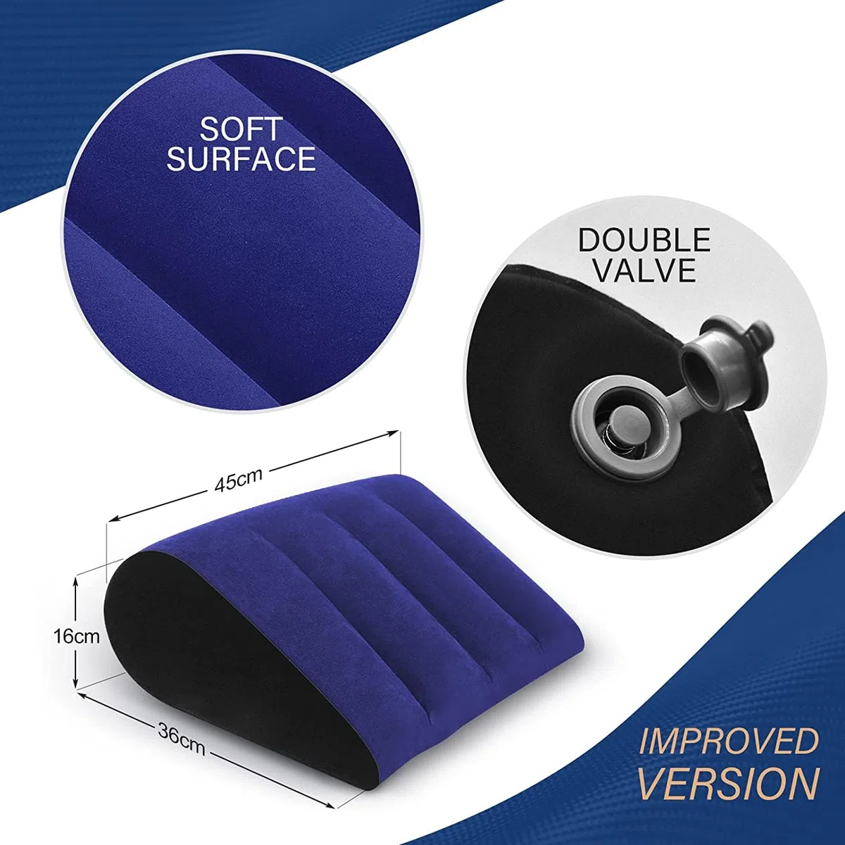 Portátil Almohada de cuña - Cojines para Sofa Cojín Lumbar，Reduce la presión de la Cintura y la Espalda，Almohada Inflable Minimalista