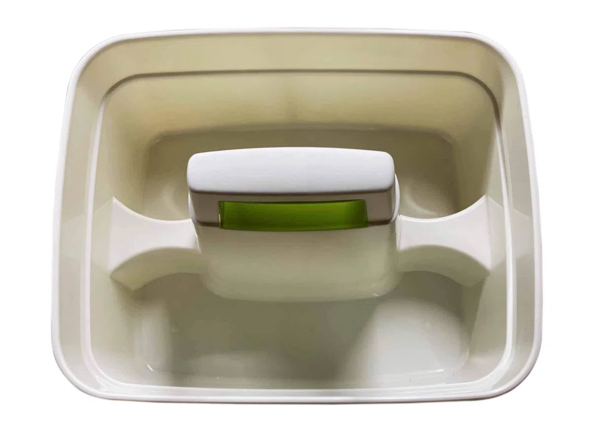 Organizador de limpieza multiusos profundo con asa, para interiores o exteriores (crema)