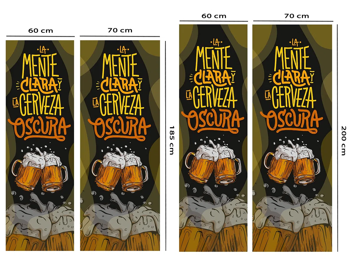 Oedim Vinilo Frigorífico Mente Clara Cerveza Oscura, vinilo decorativo para neveras, decoración para cocinas, pegatina nevera