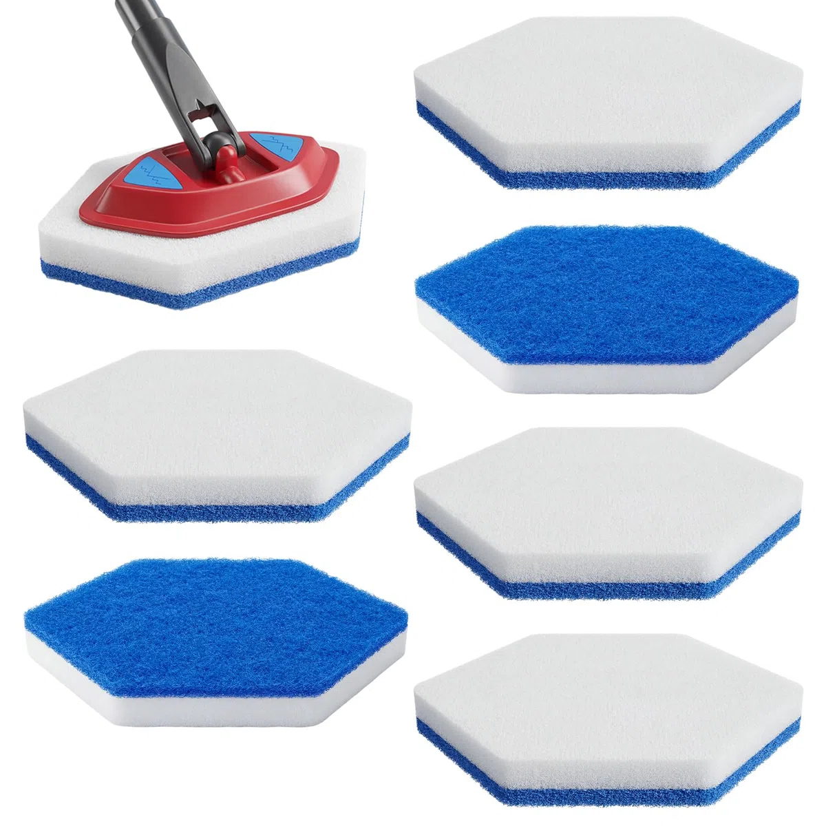 6 piezas de repuesto para fregona de baño y bañera, compatible con esponja multisuperficie Vileda Bath Magic Bad