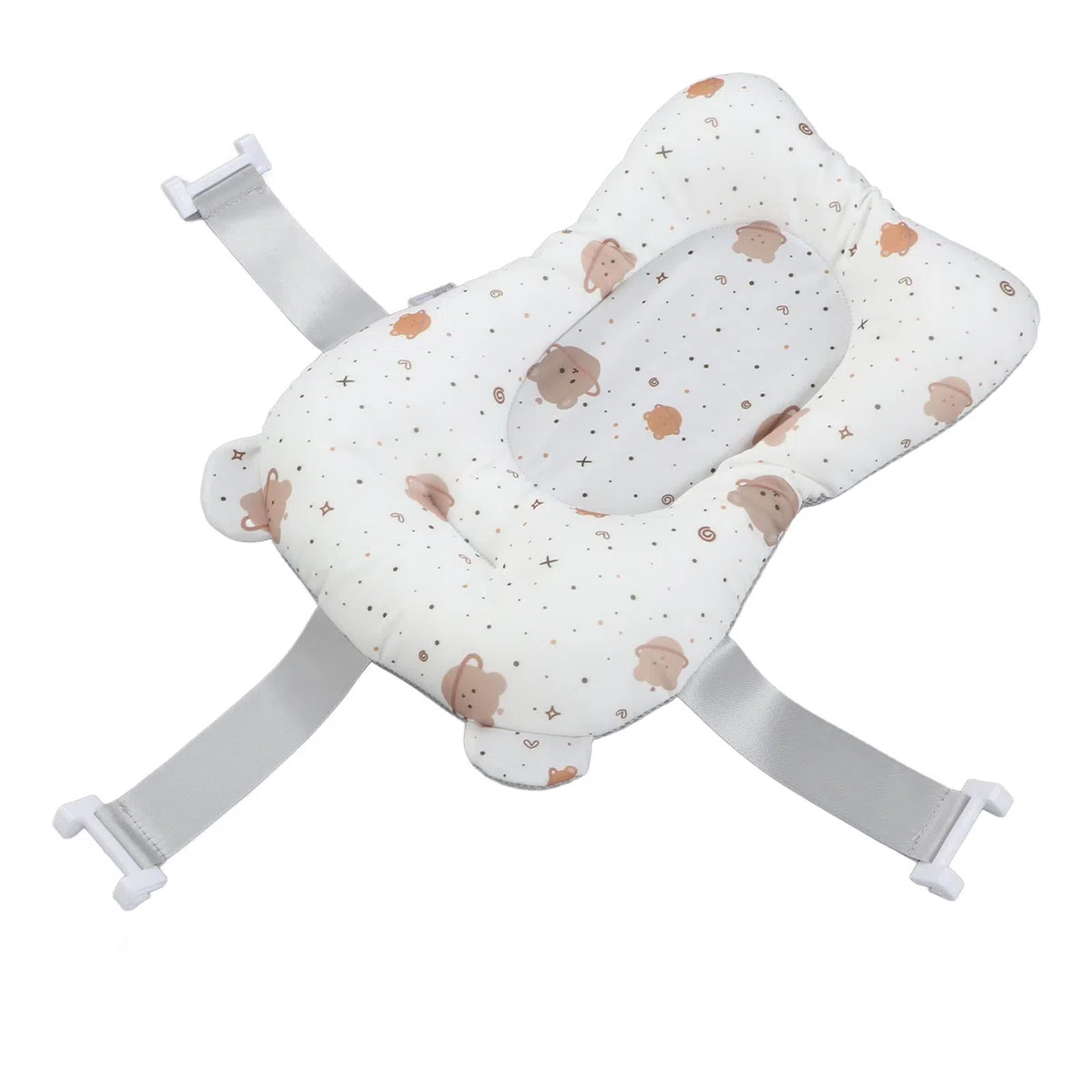 Alfombrilla de Baño para bebé, Suave y Segura, Secado Rápido, Ligera, para sentarse y acostarse, Cojín de Baño con Almohada para bebés, para gatear, bañar a bebés y uso diario (Blanco)