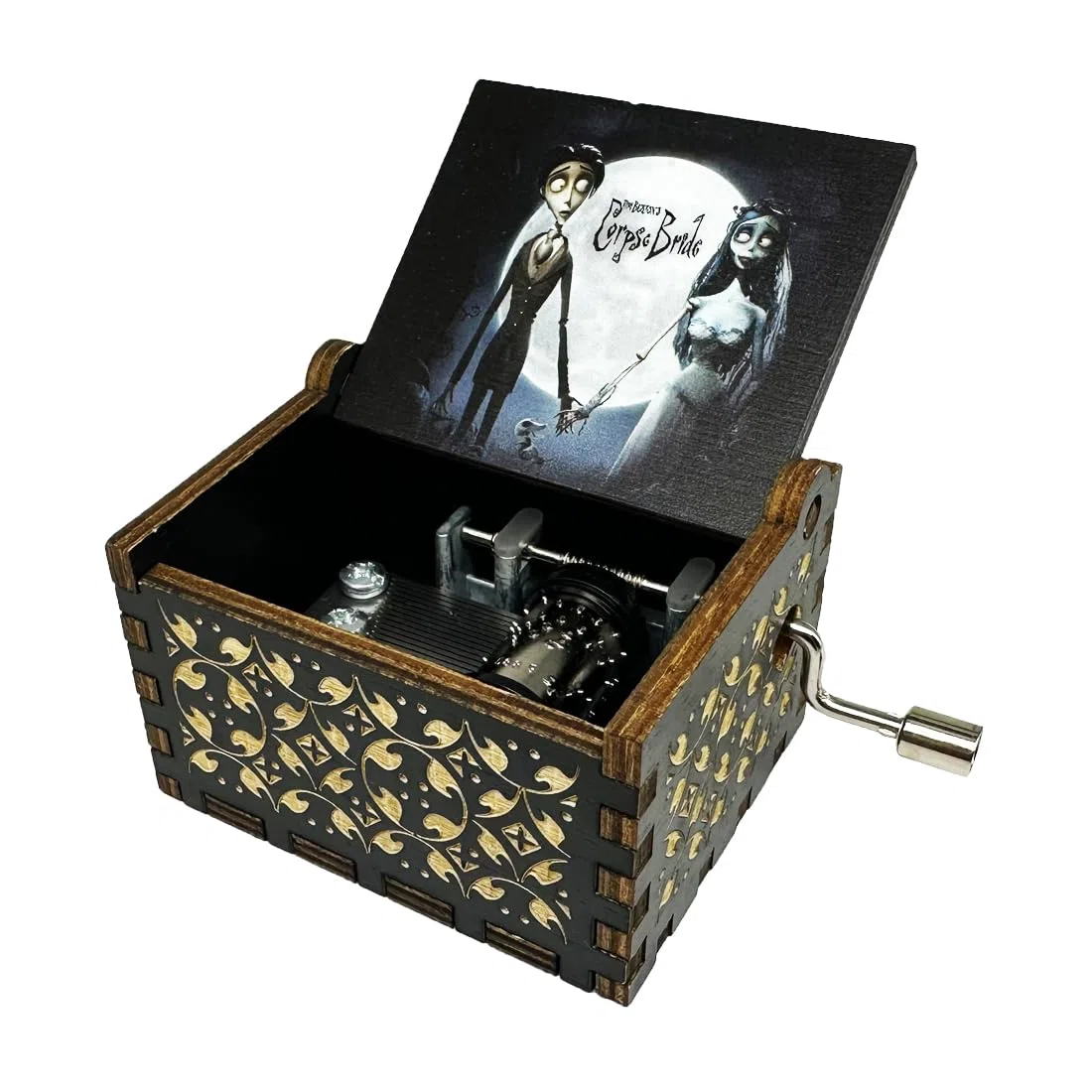 Youtang CorpseBride - Caja de música de madera, estuche grabado antiguo, regalo de cumpleaños, regalo del día de San Valentín, día de la madre, día del padre, regalos infantiles, decoración del hogar
