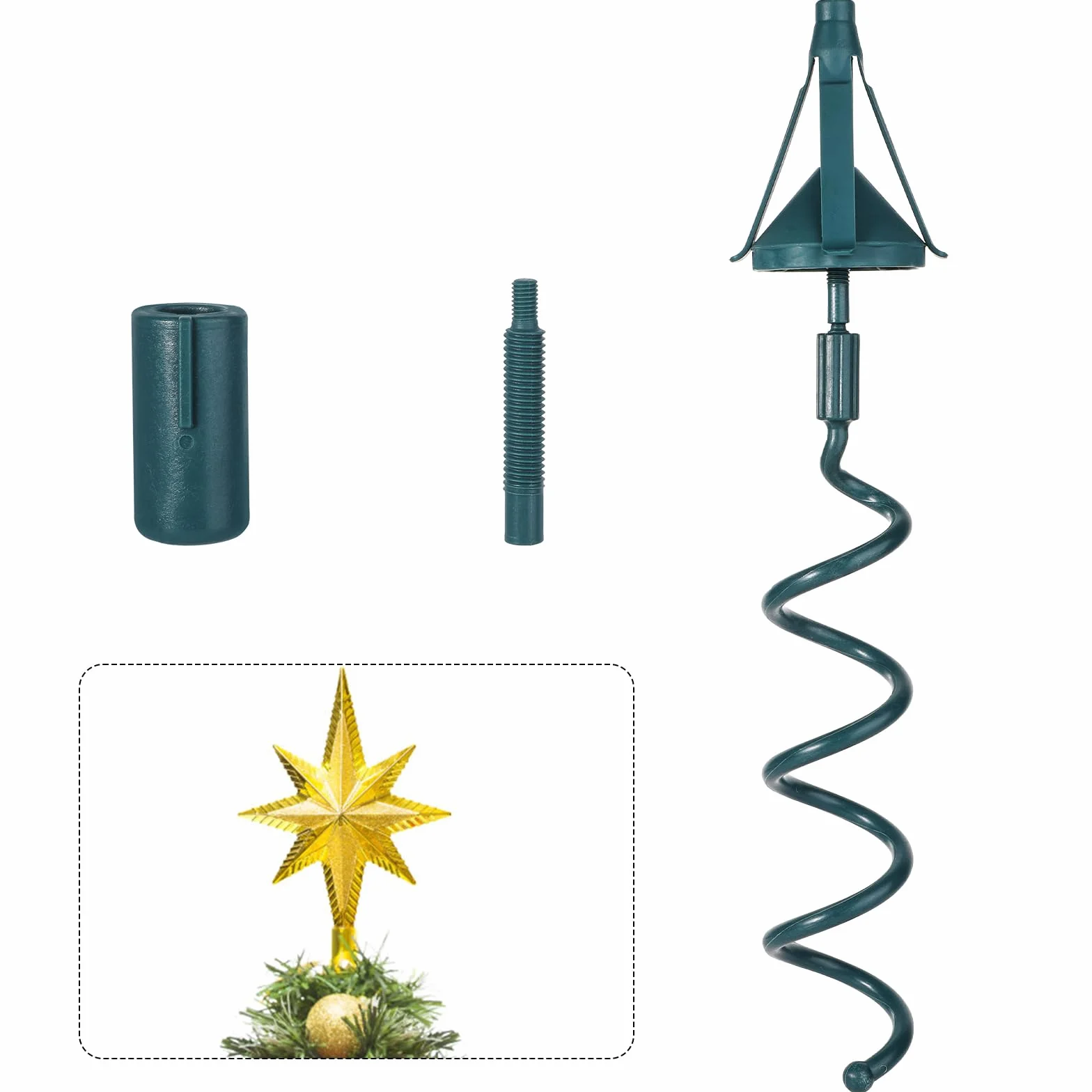 Soporte para Copa de Árbol de Navidad, Soporte Giratorio para Copa de Árbol Estabilizador para Copa de Árbol de Navidad para Todos Los Tipos de Base de Árbol (Verde)