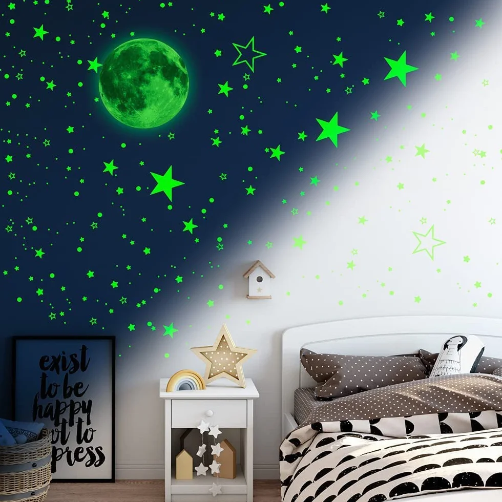 Luminoso Pegatinas de Pared Estrellas Fluorescentes 1119 PCS para Techo Decoración Dormitorio Niños