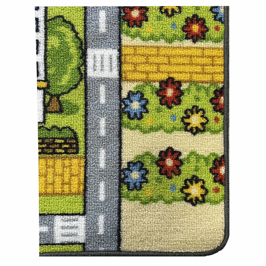 Acomoda Textil – Alfombra Infantil Ciudad Carretera para Jugar con Coches. Alfombra Antideslizante, Plegable y Acolchada. (Modelo B, 90x133 cm)