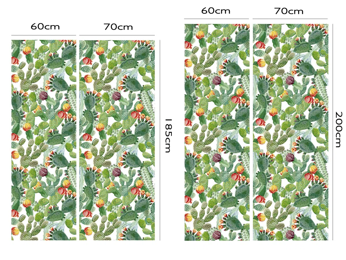 Pegatinas Vinilo para Frigorífico Cactus | 185x60cm | Adhesivo Resistente y de Fácil Aplicación | Pegatina Adhesiva Decorativa de Diseño Elegante