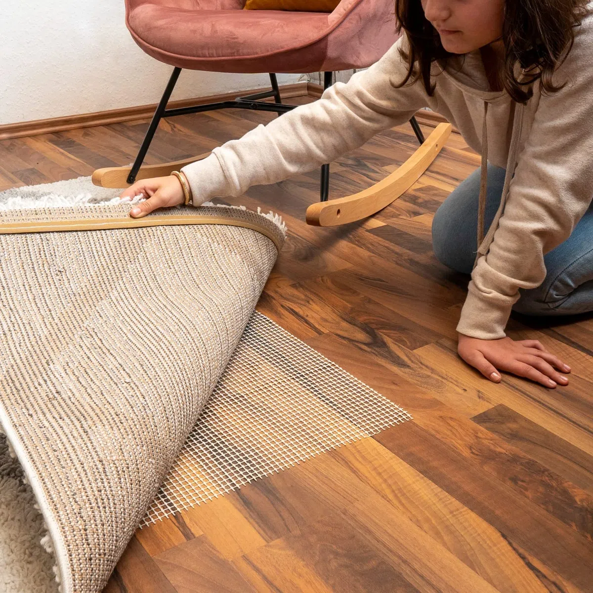 Antideslizante y protección para alfombras, tapete antideslizante para alfombras - Base antideslizante de 150 x 210 cm, corte con tijeras