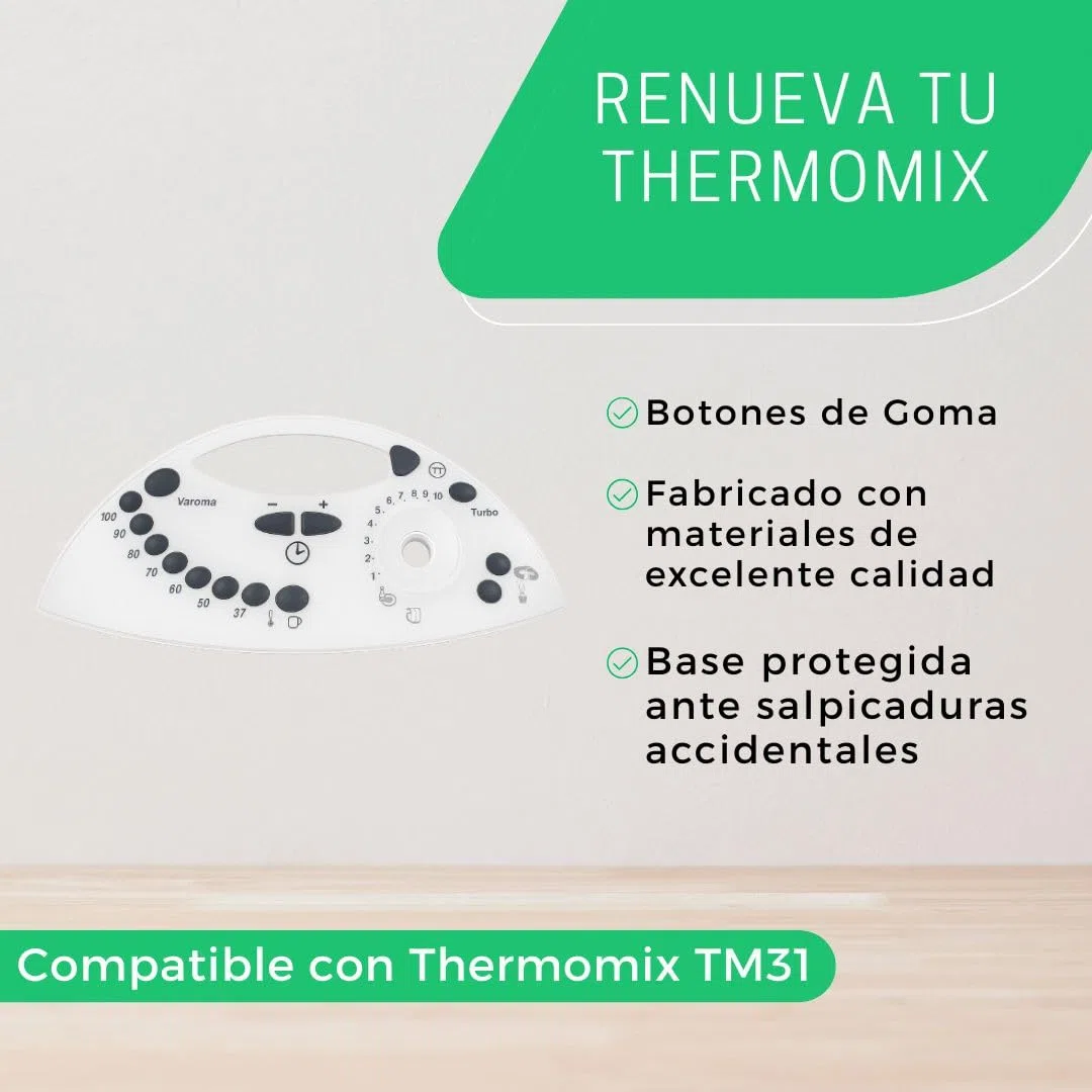 Botonera Thermomix TM31 | Panel Frontal Completo con Teclado de Membrana | Repuestos, Accesorios de la Thermomix TM31 y Thermomix TM31 Recambios | Bimby (Incluye E-Book 60 Recetas)