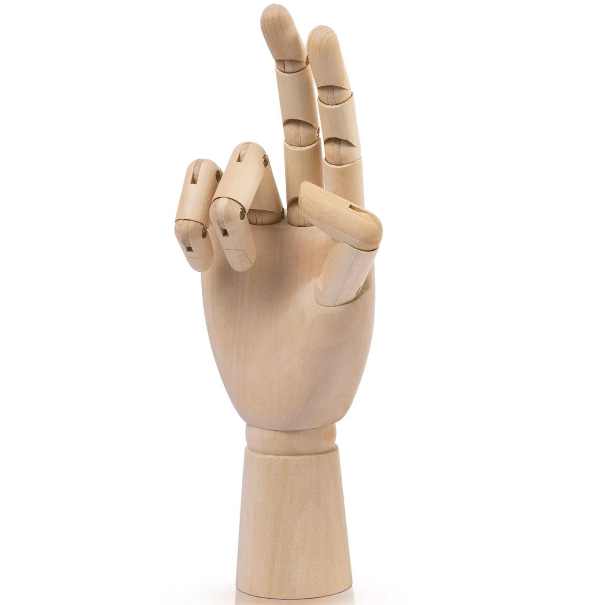 Mano de Madera Artística, Maniquí de Madera, Proporro de Mano en Movimiento para Exhibición de Joyería, Dibujo y Pintura (25 cm, Mano Derecha)