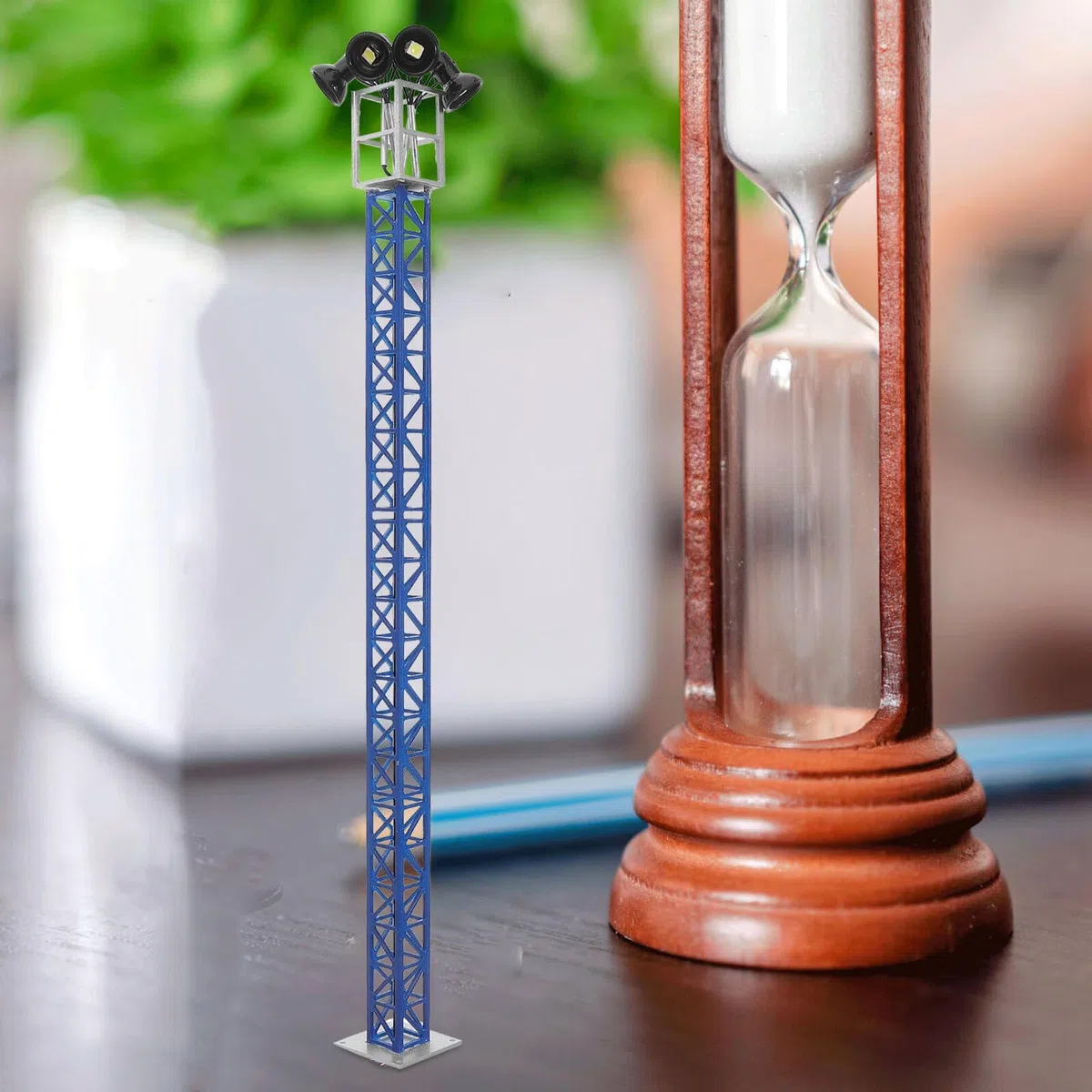 COHEALI Semáforo Ferroviario Azul para Maquetas Luz Escala 1:87 (H0) Señalización Luminosa Miniatura para Trenes y Dioramas 1 Pieza