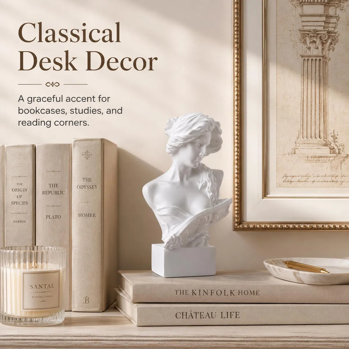 Figura decorativa de busto de mitología griega de 6 pulgadas, estatuas de Artemisa y figuras de diosa romana para práctica de bocetos, estatuas y esculturas estéticas