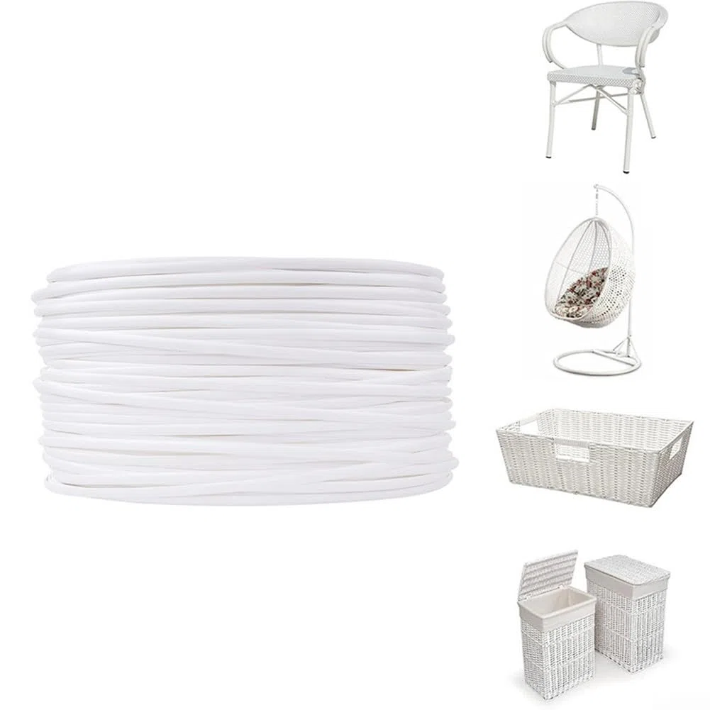 Material de tejido de ratán sintético, kit de reparación de muebles, rollo plano de tira de mimbre para silla, mesa, sofá, restauración de muebles de patio al aire libre, material de polietileno, 8 mm