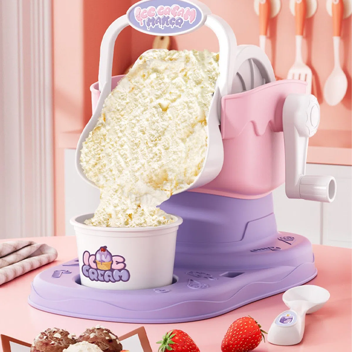 Máquina Para Hacer Helados Para Niños, Máquina Para Hacer Batidos, Máquinas De Suave Manual Y Fácil De Limpiar, Herramienta Con Resultados Rápidos Para Cocina Doméstica Postres Caseros