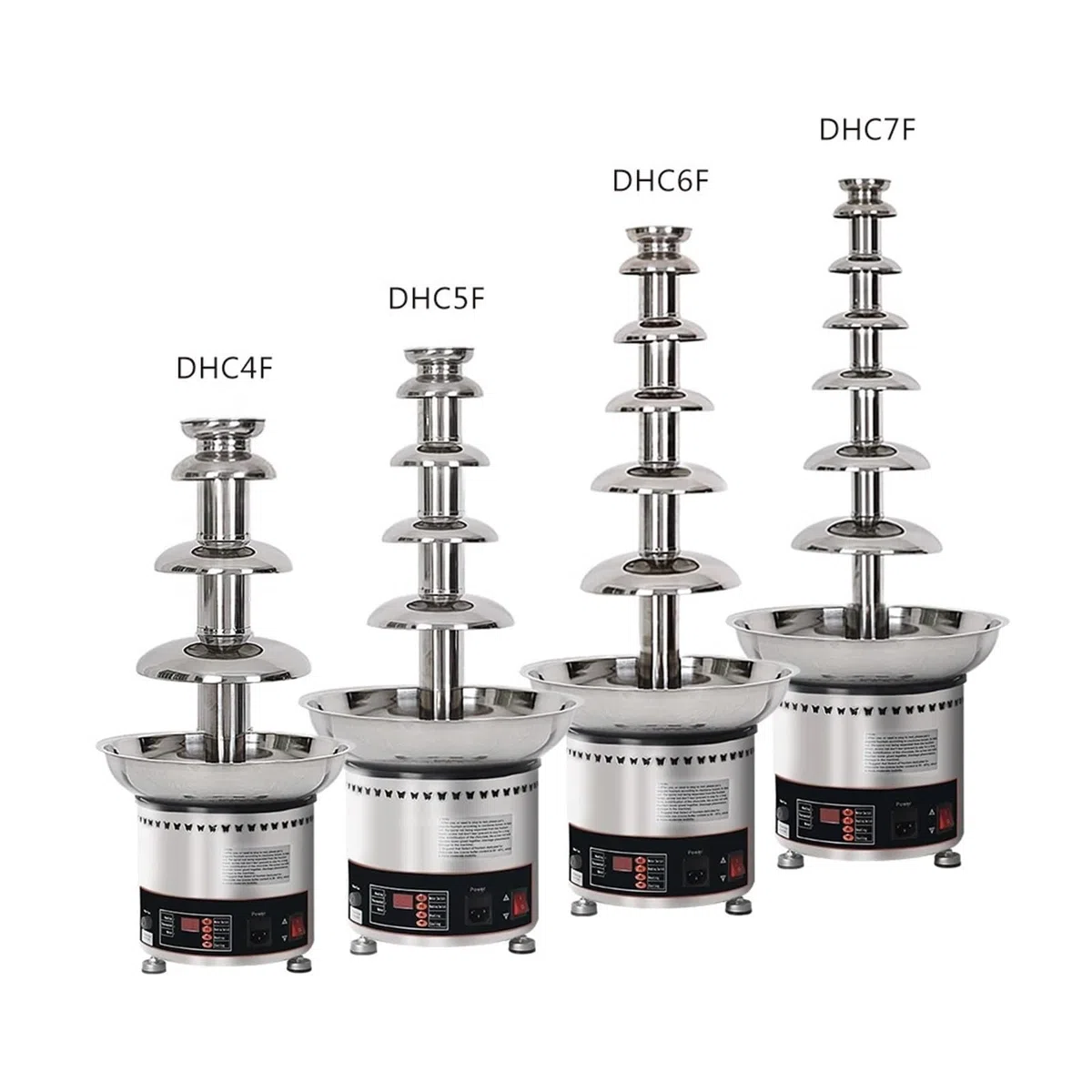 Fuente de chocolate acero inoxidable, máquina cascada con función derretimiento y calentamiento, 4/5/6/7 niveles, uso comercial,De larga duración(5 tiers 110V)