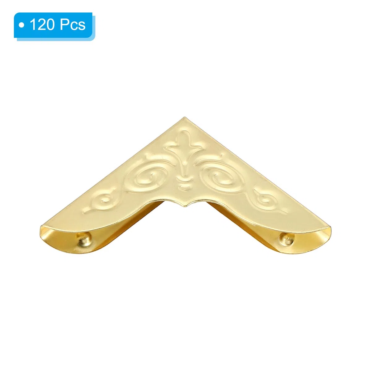 PATIKIL 30mm Esquineras de Libro de Metal 120 piezas Esquineras de Fotos Protectoras de Libros de Metal Retro Decorativas para Manualidades Recortes Álbume Tono Dorado