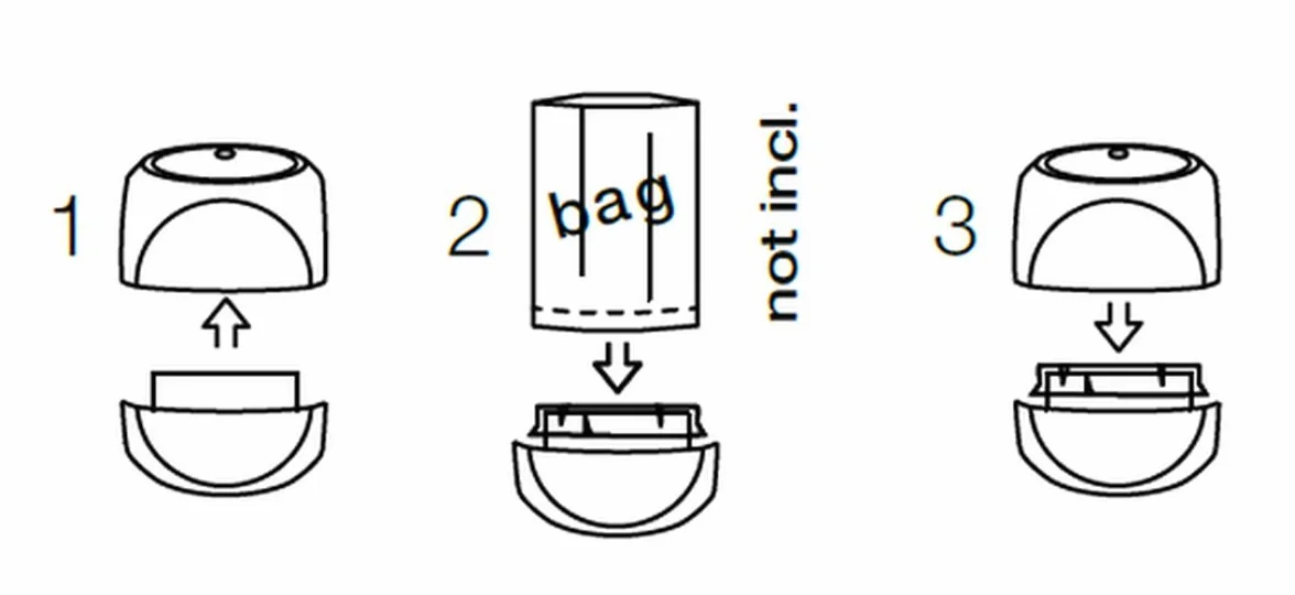 Spirella - Papelera para cosméticos - Contenedor de residuos de baño - 1 litro con tapa giratoria - Blanco