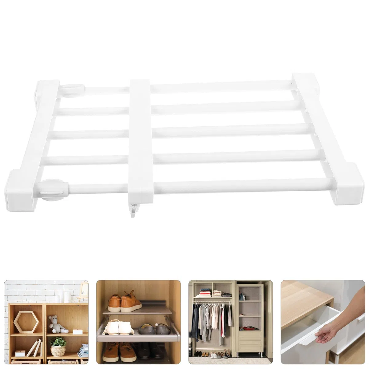 CANIGHT Estante Extensible para Armario Separadores Ajustables, Organizador de Ropa y Almacenamiento Multifuncional para Cocina y Baño, 30-40 Cm de Largo y 24 Cm de Ancho