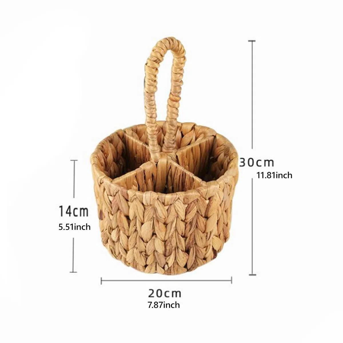 Organizador de cubiertos de mimbre, soporte para utensilios dividido, organizador de utensilios de cocina para fiestas