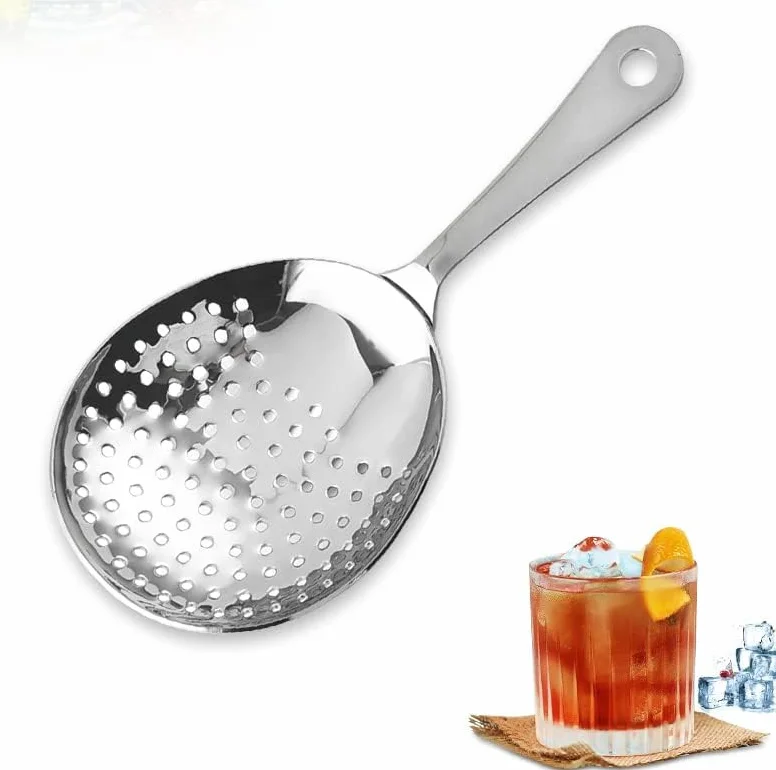 ZPSHYD Colador de cóctel Julep Acero Inoxidable 304, Herramienta Coctelería Cuchara Ranurada, Coladora